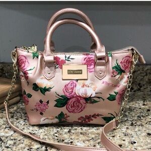 Betsey Johnson Floral Satchel Is Sweet, Has Crossbody Strap EUC | Gift for a Mom
